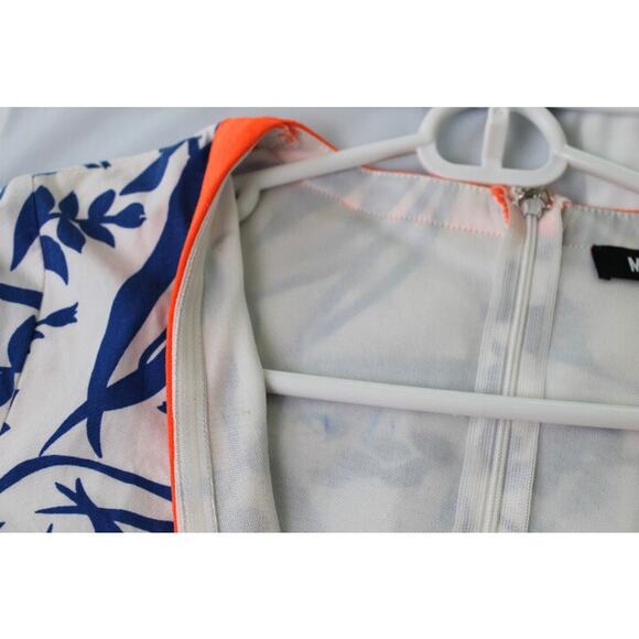 Missguided Dress Mini US Size 2 Deep V Lined Resort Summer Body Con White Blue - Picture 6 of 10